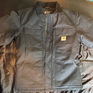 Carhartt Mens Black Loose Fit Firm Duck Insulated Traditional Coat
